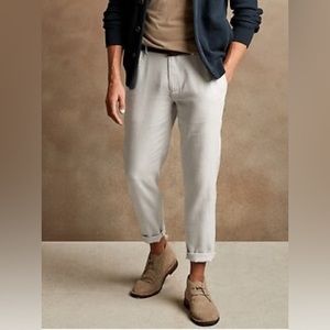 Banana Republic Men’s Athletic-Fit Pant, Linen, Size 28x32, Shoreline Gray